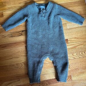 Barefoot Dreams Cozy Gray Knit Kids One Piece